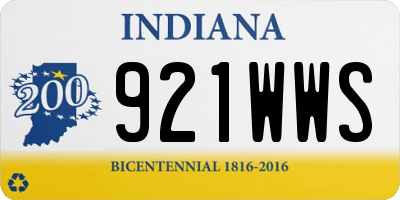 IN license plate 921WWS