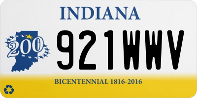 IN license plate 921WWV