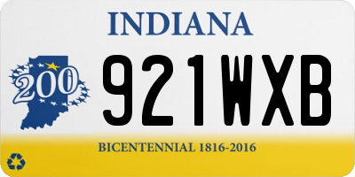 IN license plate 921WXB