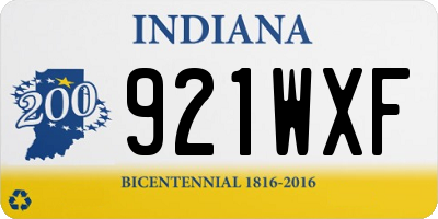 IN license plate 921WXF