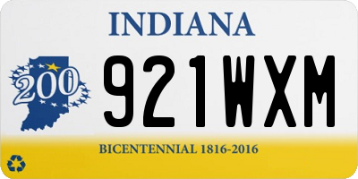 IN license plate 921WXM