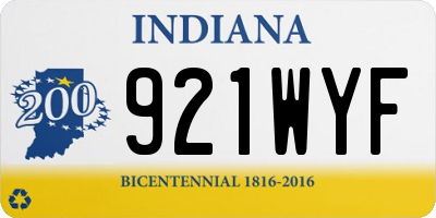 IN license plate 921WYF