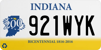 IN license plate 921WYK