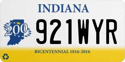 IN license plate 921WYR