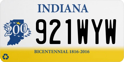 IN license plate 921WYW