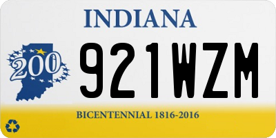 IN license plate 921WZM