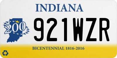 IN license plate 921WZR