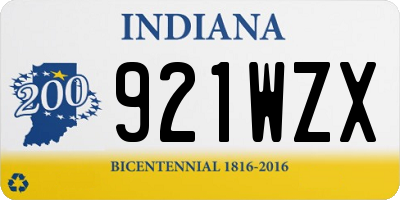 IN license plate 921WZX