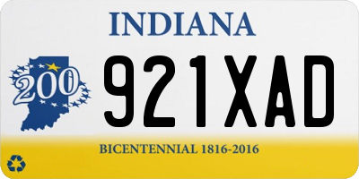 IN license plate 921XAD