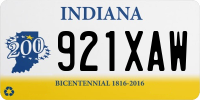 IN license plate 921XAW