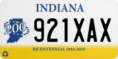 IN license plate 921XAX