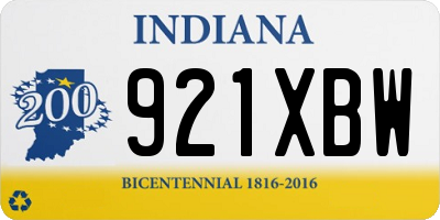 IN license plate 921XBW