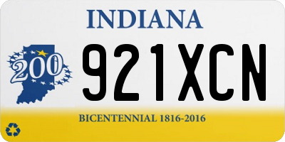IN license plate 921XCN