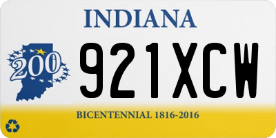 IN license plate 921XCW