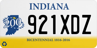 IN license plate 921XDZ