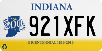 IN license plate 921XFK