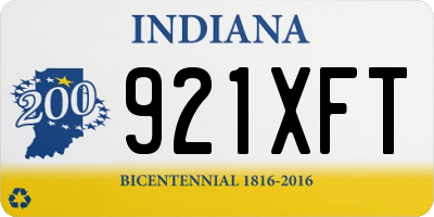 IN license plate 921XFT