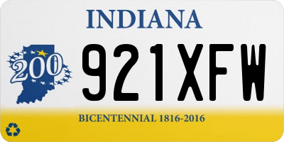 IN license plate 921XFW