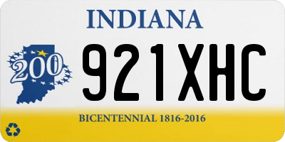 IN license plate 921XHC