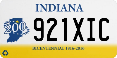 IN license plate 921XIC