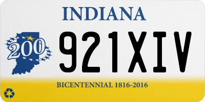 IN license plate 921XIV