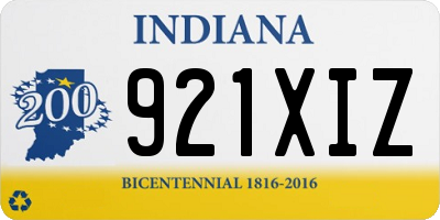 IN license plate 921XIZ