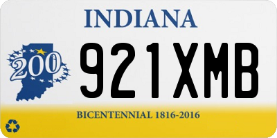 IN license plate 921XMB