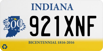 IN license plate 921XNF