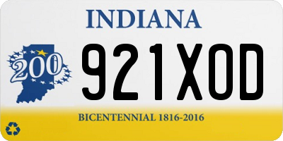 IN license plate 921XOD
