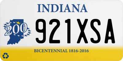IN license plate 921XSA