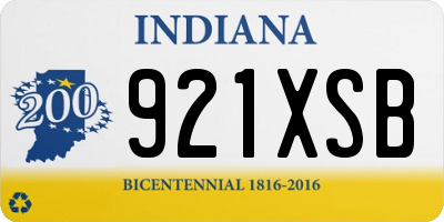 IN license plate 921XSB