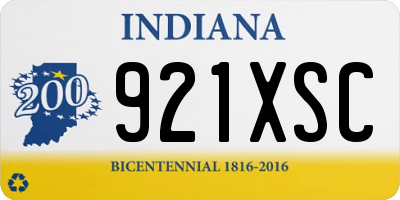 IN license plate 921XSC