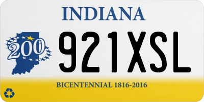 IN license plate 921XSL