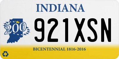 IN license plate 921XSN