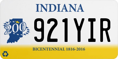 IN license plate 921YIR
