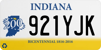 IN license plate 921YJK