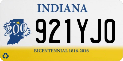 IN license plate 921YJO