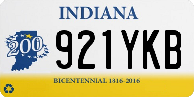 IN license plate 921YKB