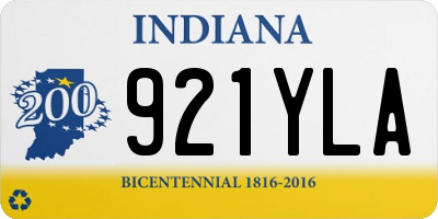 IN license plate 921YLA