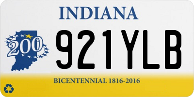 IN license plate 921YLB