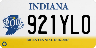 IN license plate 921YLO