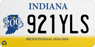 IN license plate 921YLS
