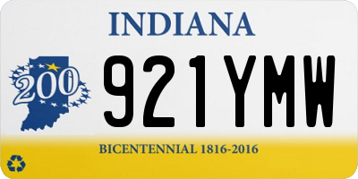 IN license plate 921YMW