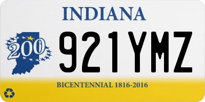 IN license plate 921YMZ