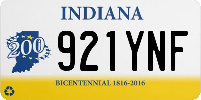IN license plate 921YNF