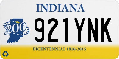 IN license plate 921YNK
