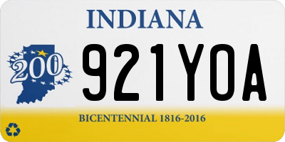 IN license plate 921YOA