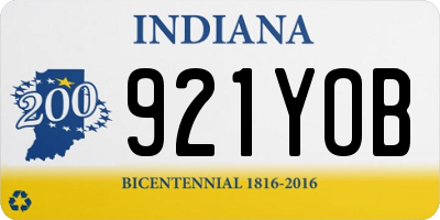 IN license plate 921YOB
