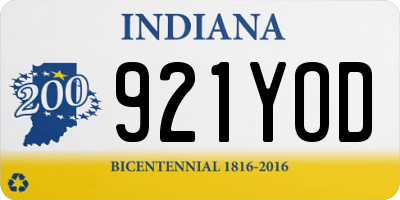 IN license plate 921YOD