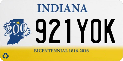 IN license plate 921YOK